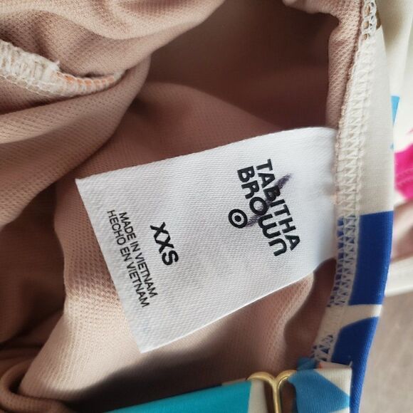 Tabitha Brown For Target One Piece Swim Suit Size XXS Cheeky White Leaves NWOT - Picture 6 of 8